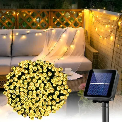 Luces Navideñas con Panel Solar | ¡Ideal para exteriores!